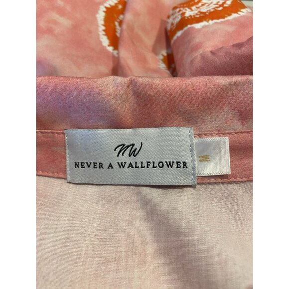 Never A Wallflower Everything Dress Ruffle Pink Orange Medium M - Picture 5 of 6